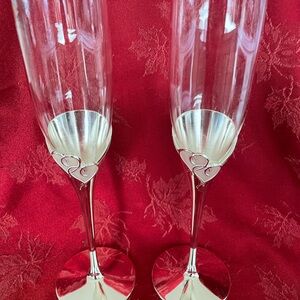 Lenox Silver Champagne Flutes